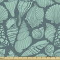 thumbnail image 1 of Ambesonne Shells Fabric by the Yard Upholstery, Marine Concept Elements, 10 Yards, Turquoise and Teal, 1 of 4