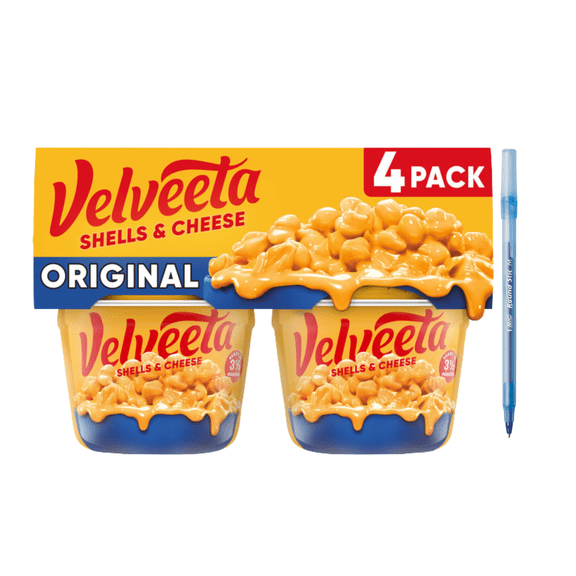 Shells and Cheese Macaroni and Cheese Cups Easy Microwavable Dinner 4 ct