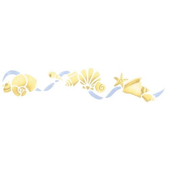 Shells with Ribbon Wall Stencil SKU #2181 by Designer Stencils