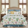 thumbnail image 1 of Shellwood Sound King 3 Piece Quilt Set Summer Beach Ocean Coastal Reversible Machine Washable Lightweight Bedspread Coverlet, 1 of 7