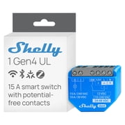 Shelly 1 Gen4 UL, Wi-Fi, Zigbee & Matter Smart Relay Switch with Dry Contacts, 1-Channel 16A , Home Automation Alexa, SmartThings, Google Home, Garage Door Opener