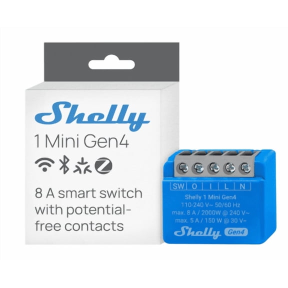 Shelly 1 Mini Gen4 Compact Smart Switch (1 Mini Gen4)