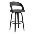 thumbnail image 1 of Armen Living Shelly 26" Modern Faux Leather Counter Stool in Black and Gray, 1 of 9