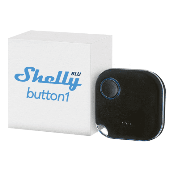 Shelly BLU Button1 Black | Bluetooth-Operated Action and Scenes Activation Button | Home Automation | iOS Android App | No Hub Required | Long Battery Life | LED Indication | Buzzer | Broad Range