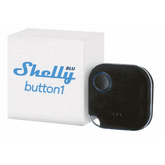Shelly BLU Button1 Black | Bluetooth-Operated Action and Scenes Activation Button | Home Automation | iOS Android App | No Hub Required | Long Battery Life | LED Indication | Buzzer | Broad Range