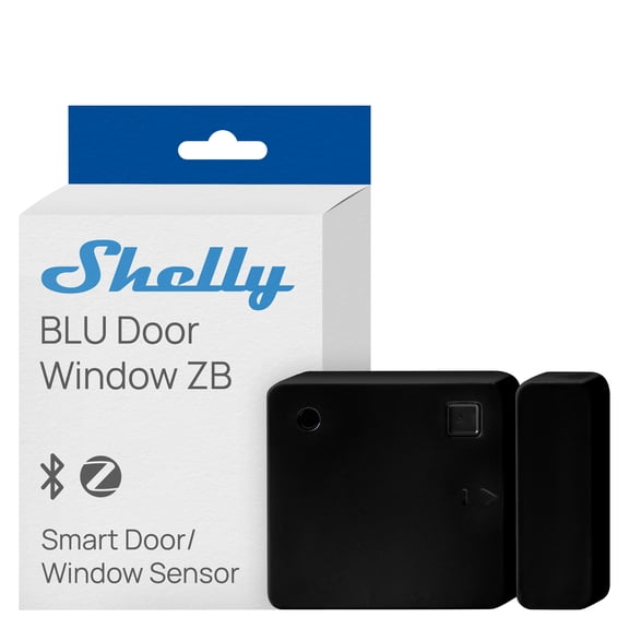 Shelly BLU Door/Window ZB Smart Door & Window Sensor with Bluetooth 5.0, Zigbee 3.0, Tilt & Light Detection- Black