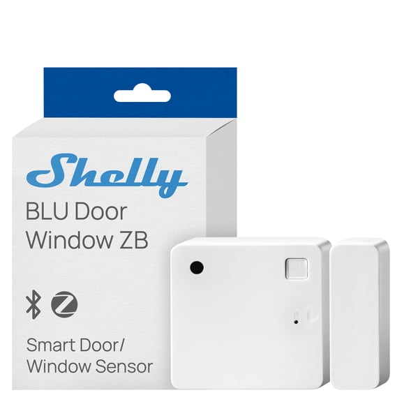 Shelly BLU Door/Window ZB Smart Door & Window Sensor with Bluetooth 5.0, Zigbee 3.0, Tilt & Light Detection- White