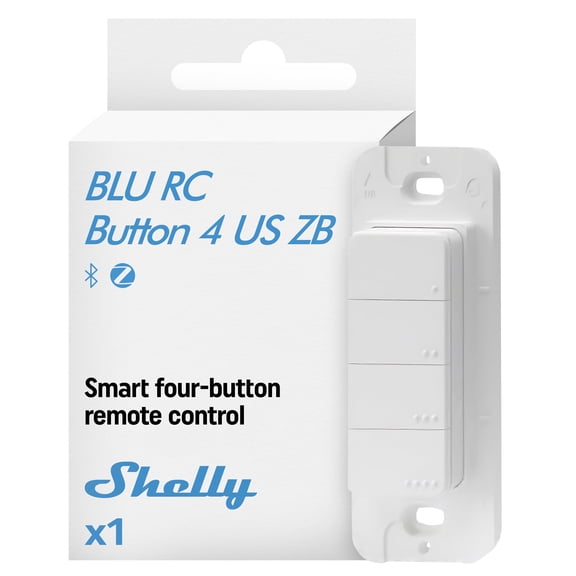 Shelly BLU RC Button 4 ZB, Smart remote conrol, Zigbee & Bluetooth