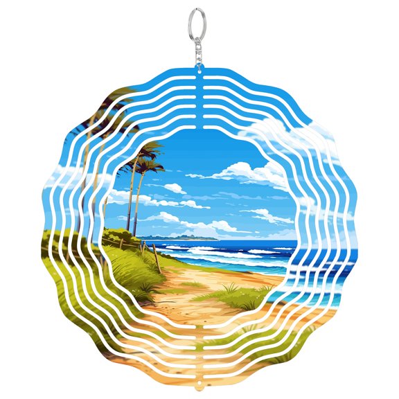 Shelly Beach Australia Wind Spinner, 3D Kinetic Hanging Yard Decor