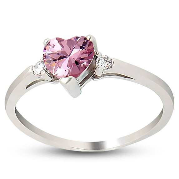 Shelly Heart Engagement Ring for Women Promise Birthstone Sterling Silver Ginger Lyne