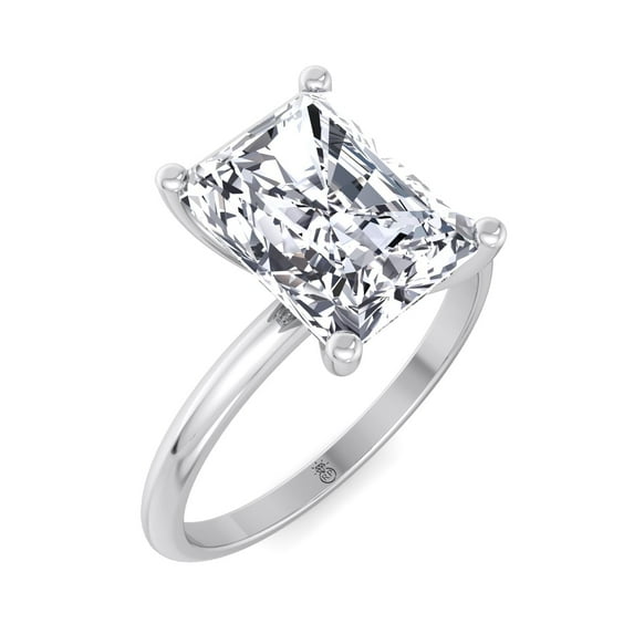Shelly - Moissanite Radiant Cut Lab Diamond Invisible Halo Engagement Ring