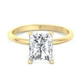 thumbnail image 1 of Shelly - Moissanite Radiant Cut Lab Diamond Invisible Halo Engagement Ring, 1 of 7