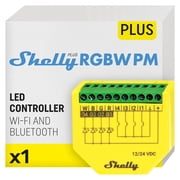 Shelly Plus RGBW PM | WiFi Smart Remote Control for RGBW Led Strips with Power Metering | Home Automation | Bluetooth Gateway | No Hub | Compatible with Alexa & Google Home | iOS Android App