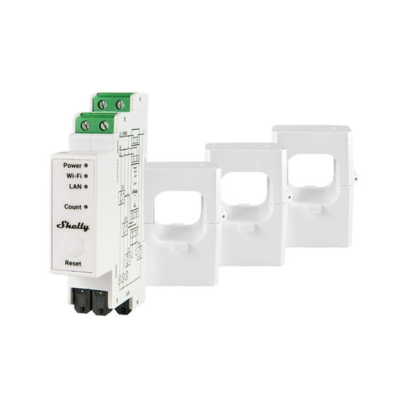 Shelly Pro 3EM | WiFi 3 Channel Smart Energy Meter With Contractor Control Relay Switch | Home Automation | Compatible with Alexa & Google Home | No Hub Required | Power Monitoring