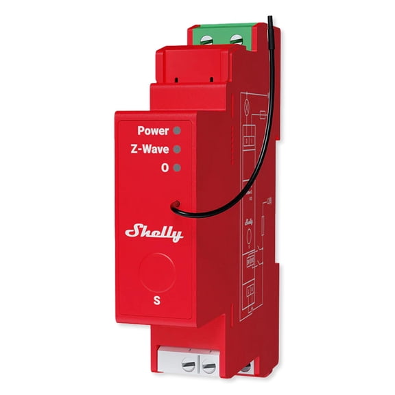 Shelly Wave Pro 1PM US, Z-Wave 800 & Z-Wave LR Relay Module with Power Monitoring
