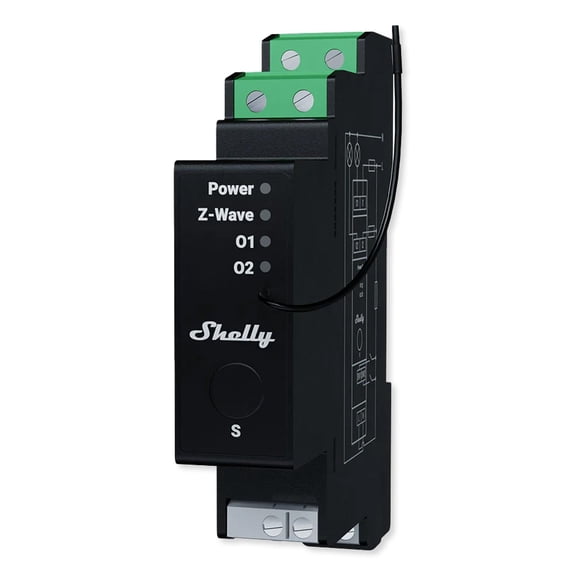 Shelly Wave Pro 2PM US Z-Wave 800 & Z-Wave LR Relay Module with Power Monitoring