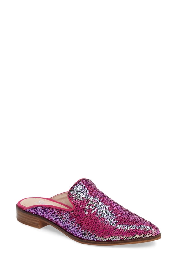 Cantara Fucshia Pink Flat Pointed Toe Mule Slide Shoes (8)