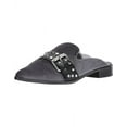 thumbnail image 1 of Shellys London Elon Grey Velvet Pointed Toe Metal Buckle Flats Mules Slides (Grey, 6), 1 of 7