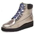 thumbnail image 1 of Shellys London Erin Pewter Leather Multi Lace Up Chunky Platform Combat Boot (Silver, 6), 1 of 6
