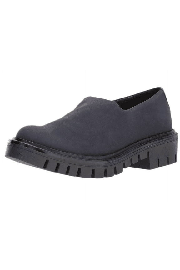 Shellys London Karen Navy Loafer Stretch Fabric Glove Fitting Trendy Comfortable (Navy, 6)