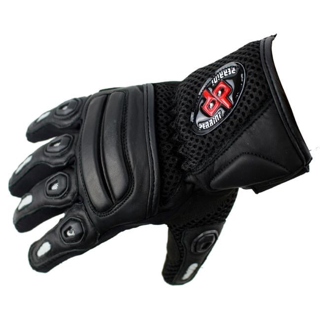 Shelter 1254-L Perrini Pro Biker Motorcycle Riding Genuine Leather Racing Gloves, Large