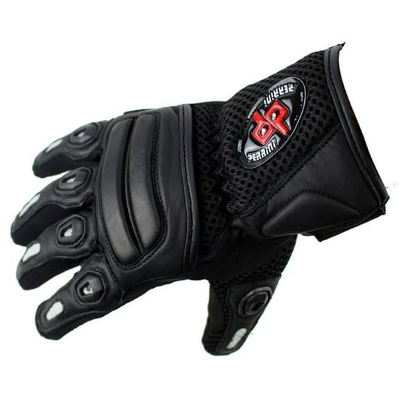 Shelter 1254-L Perrini Pro Biker Motorcycle Riding Genuine Leather Racing Gloves, Large