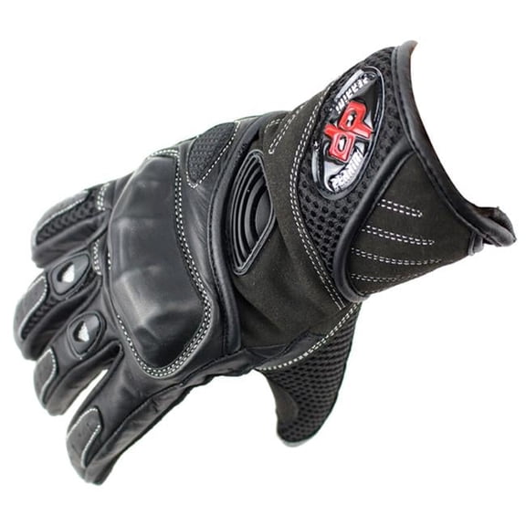 Shelter 1255-XXL Perrini Pro Biker Racing Leather Motorbike Gloves with Hard Knuckles, 2XL