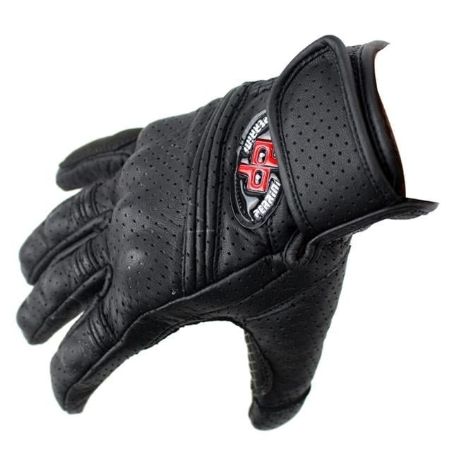 Shelter 1256-XXL Perrini Pro Motorcycle Biker Racing Motorbike Leather Gloves Cross Line Perforated - 2XL