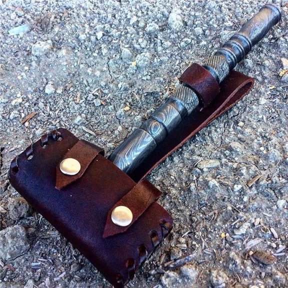 Shelter 13568 The Bone Edge Custom Handmade Damascus Steel Stunning Antique Hammer with Handle