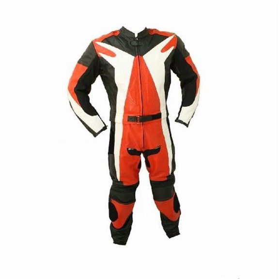 Shelter 331R-S Motorcycle Racing Leather Suit with Hard Padding, Small - 2 Piece