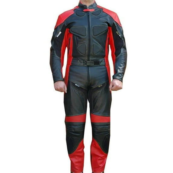 Shelter 337R-50 Motorcycle Leather Suit Racing Leather Suit, Red - Size 50