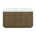 thumbnail image 1 of Shelter 60 in W x 22 in D Grey Oak Double Bath Vanity and Carrara Marble Top, 1 of 7
