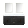 thumbnail image 1 of Shelter 72 in W x 22 in D Black Oak Double Bath Vanity, Carrara Marble Top and 34 in Mirrors, 1 of 8