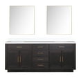 thumbnail image 1 of Shelter 80 in W x 22 in D Black Oak Double Bath Vanity, Cultured Marble Top and 36 in Mirrors, 1 of 6