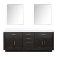 thumbnail image 1 of Shelter 84 in W x 22 in D Black Oak Double Bath Vanity, White Quartz Top and 36 in Mirrors, 1 of 6