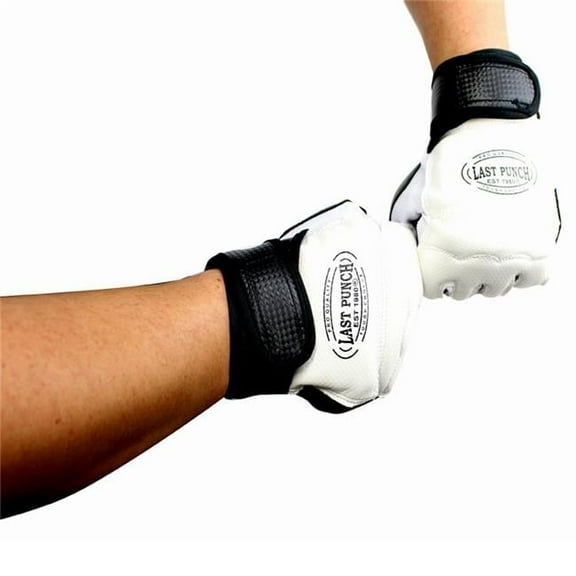 Shelter 9618-M Pro Style Artificial Leather Fingerless Boxing MMA Training Gloves - Black & White, Medium
