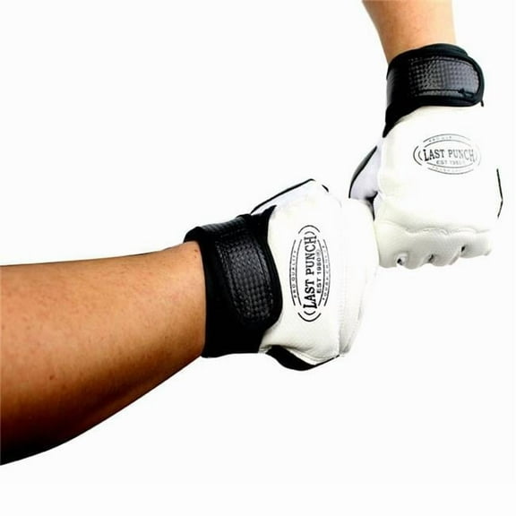 Shelter 9618-S Pro Style Artificial Leather Fingerless Boxing MMA Training Gloves - Black & White, Small