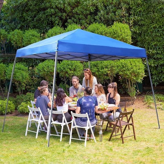 Shelter Canopy Angled Leg 12x12 Block Shade Gazebo for Outdoor Lightweight Blue