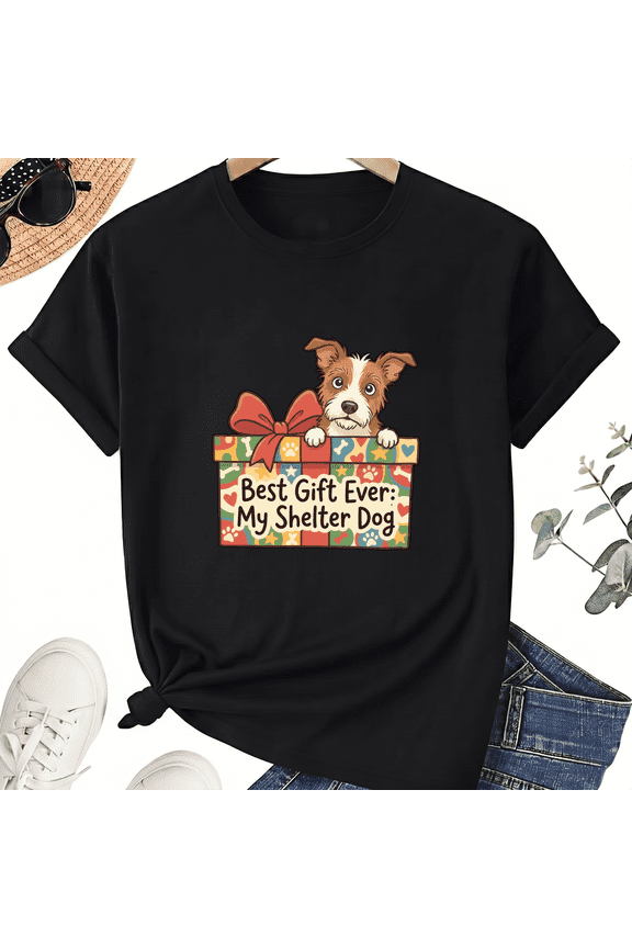 Shelter Dog Moms Christmas In July Graphic T-Shirt, Shelter Dog Gift Box