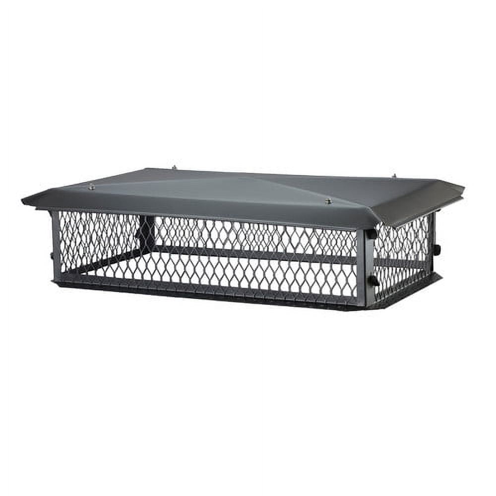 Rectangular Black Galvanized Steel Multi-Flue Chimney Cap