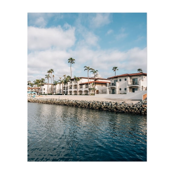 Shelter Island, San Diego - Photography Coastal Palm Tree Architecture Harbor Beach House Water Tropical Unframed Wall Art Print 8 x 10 inches