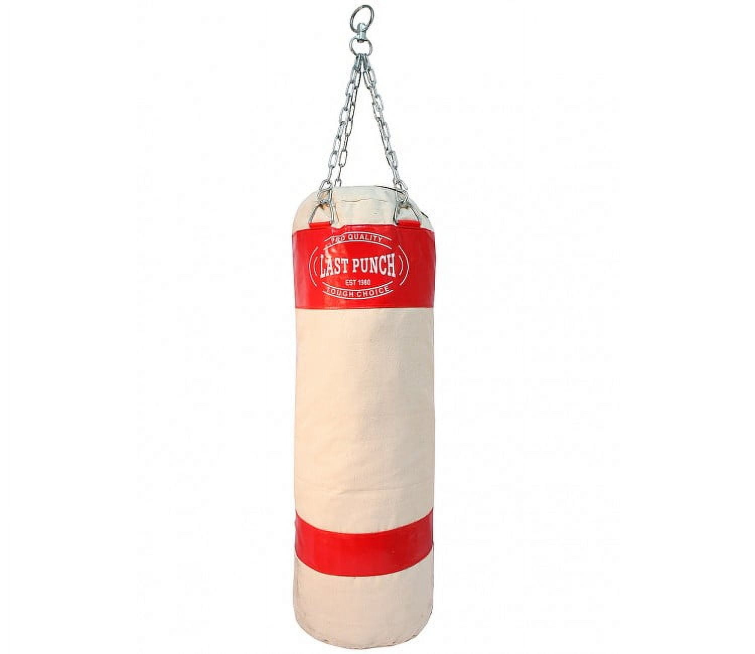 Last Punch Heavy Duty Red Canvas Boxing Punching Bag With Chains