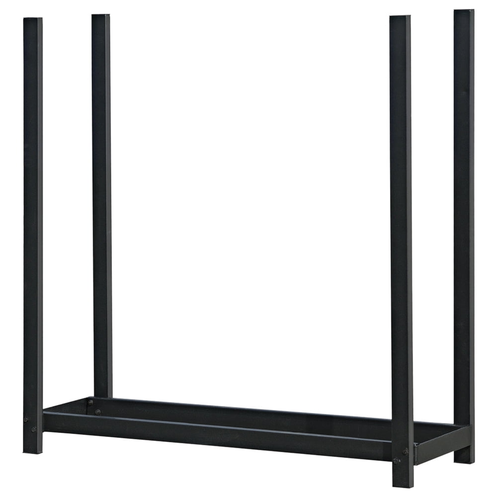 Black Ultra Duty Steel 16 ft Firewood Log Rack