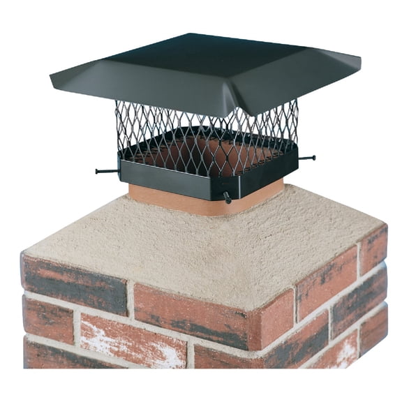 HY-C Shelter Chimney Cap SC1313 - Galvanized Steel, Bolt-On, Durable - 13" x 13" Black — Construction & DIY Use, Standard Hardware Spec