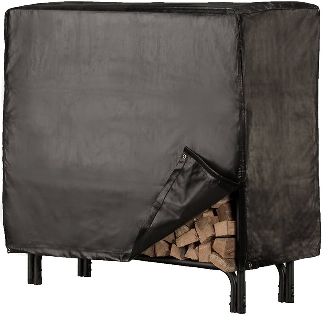 Medium Black Woven Polyester Log Rack Cover