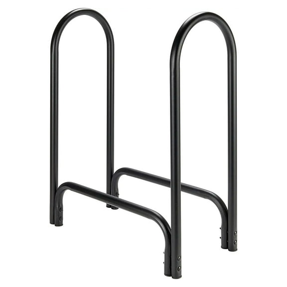 Shelter SLRS Deluxe Tubular Steel Open Air Firewood Log Rack Storage, Black