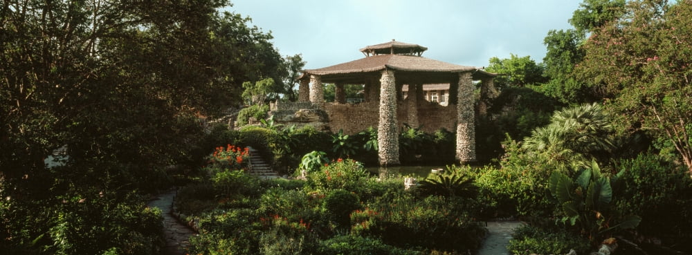 Shelter in Japanese Tea Garden San Antonio Texas USA Canvas Art - Panoramic Images (27 x 9)