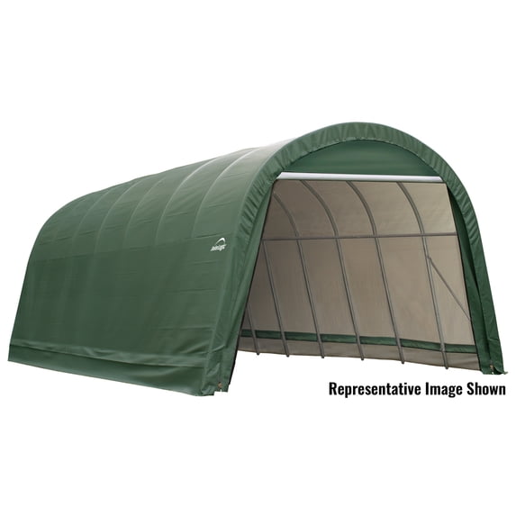Sheltercoat 15 X 28 Ft. Wind And Snow Rated Garage Round Green Std