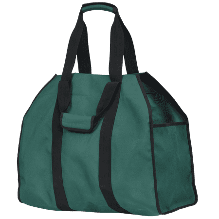 ShelterLogic 24" Heavy-Duty Large Water-Repellent Firewood Log Holder and Carrier Bag, Green