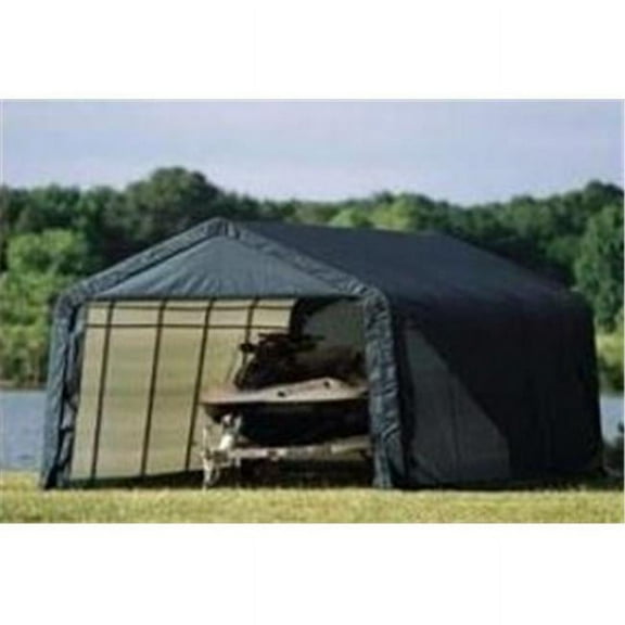 ShelterLogic 76432 12x28x8 Peak Style Shelter- Grey Cover